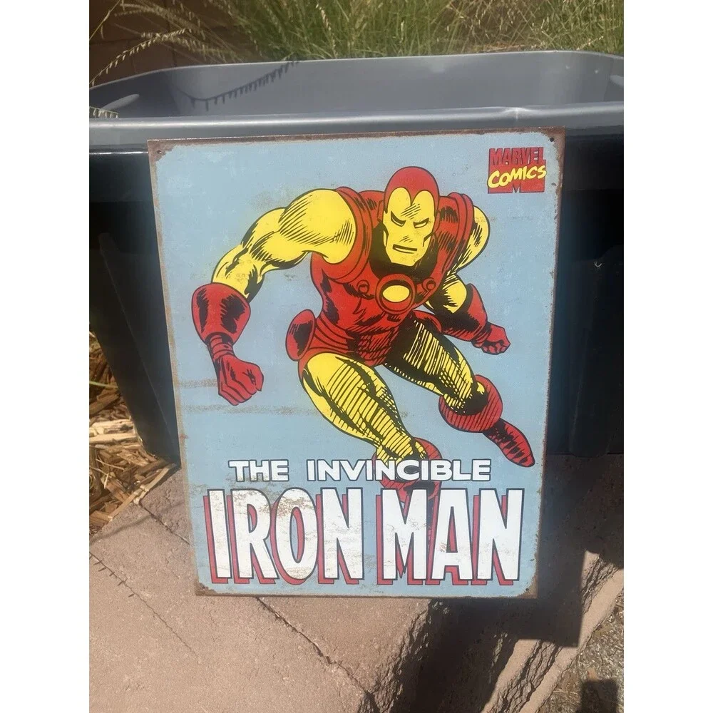 Marvel Invincible Iron Man Retro Metal Tin 16”x12” 2009 Desperate Ent